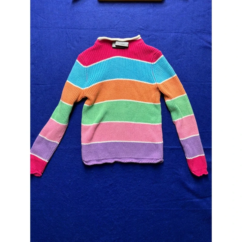 Kidcore‎ Girls The Childrens Place Striped Mock Neck Sweater L 10/12 Multicolor